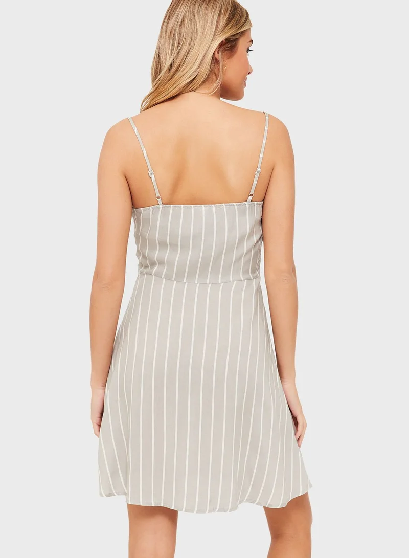Ardene Stripped Button Detail Dress