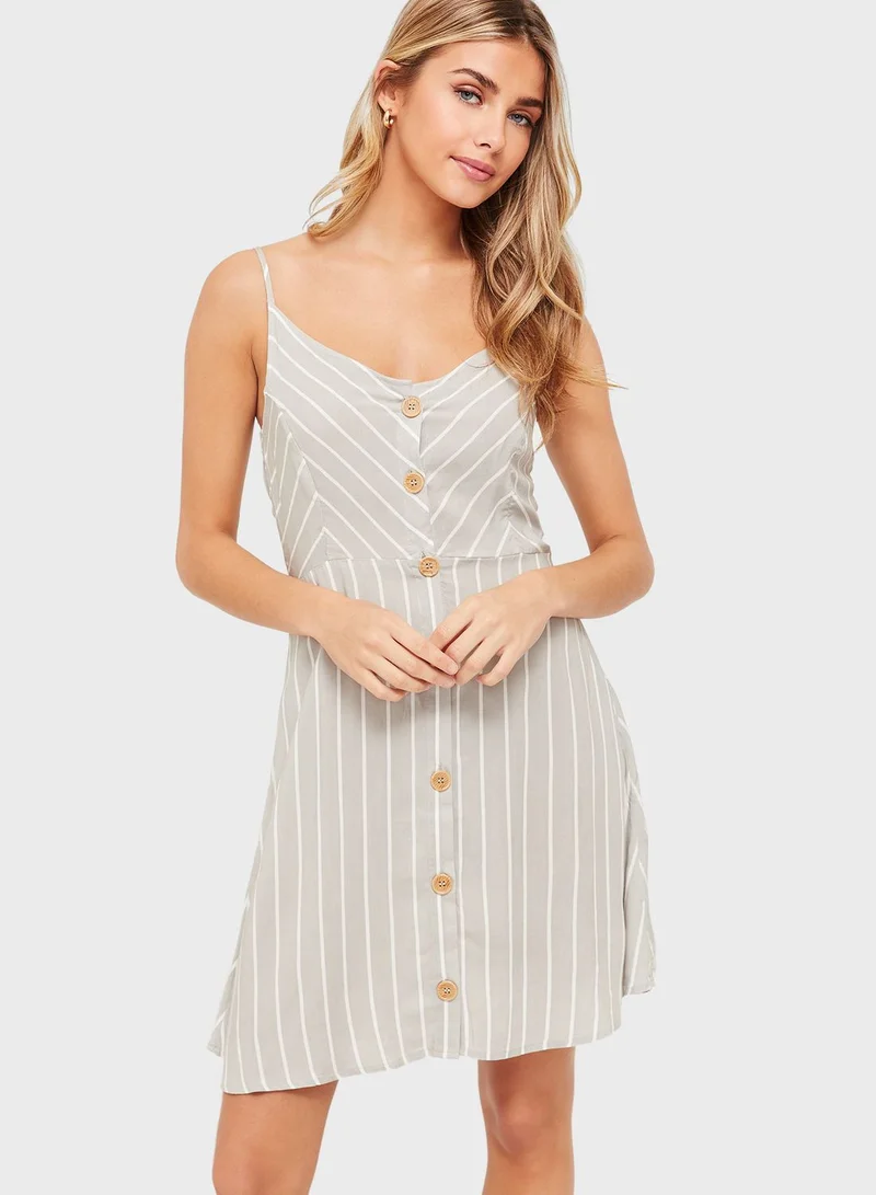 Ardene Stripped Button Detail Dress