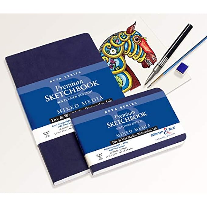 BETA SERIES SOFTCOVER SKETCHBOOK, 8.5" X 5.5", 270 GSM (EXTRA HEAVYWEIGHT), WHITE PAPER, COLD PRESS SURFACE - Image 2
