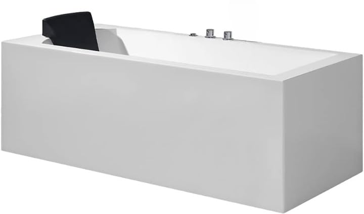 MIVOX MIVOX Acrylic Massage Bathtub Bubble Bath and Filler System Rectangle Hydro Massage Tub with Right Side Drain Freestanding Bathtub Touch Control Panel bathtub - Image 4