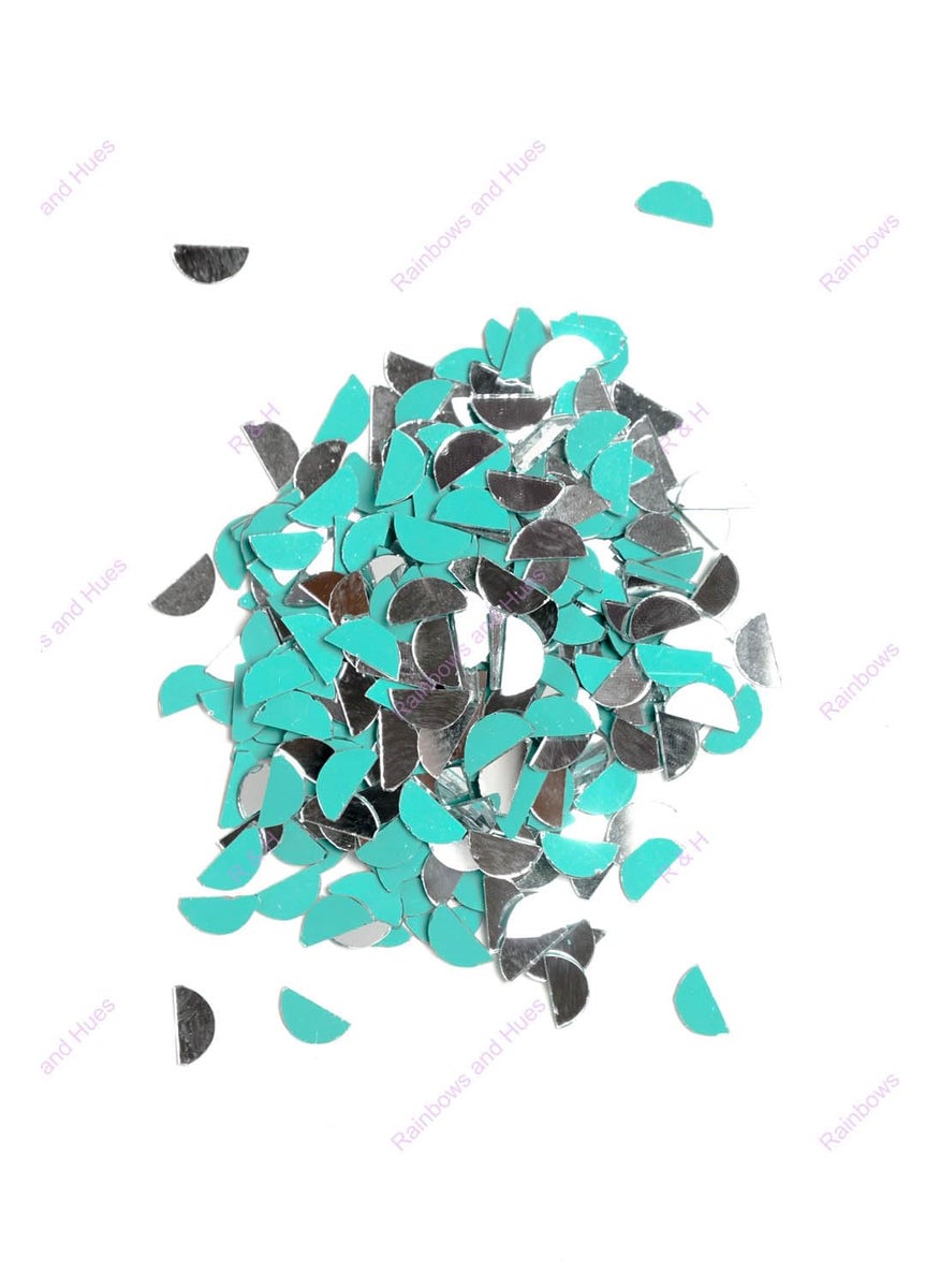 RH RH Craft Mirrors SEMI Circle Shape 100 Grams 400 Pcs Approx for LIPPAN Art Mirror Art MUD and Mirror Art Craft Mosaic Art Home Decorations ETC 1 CM  - Image 3