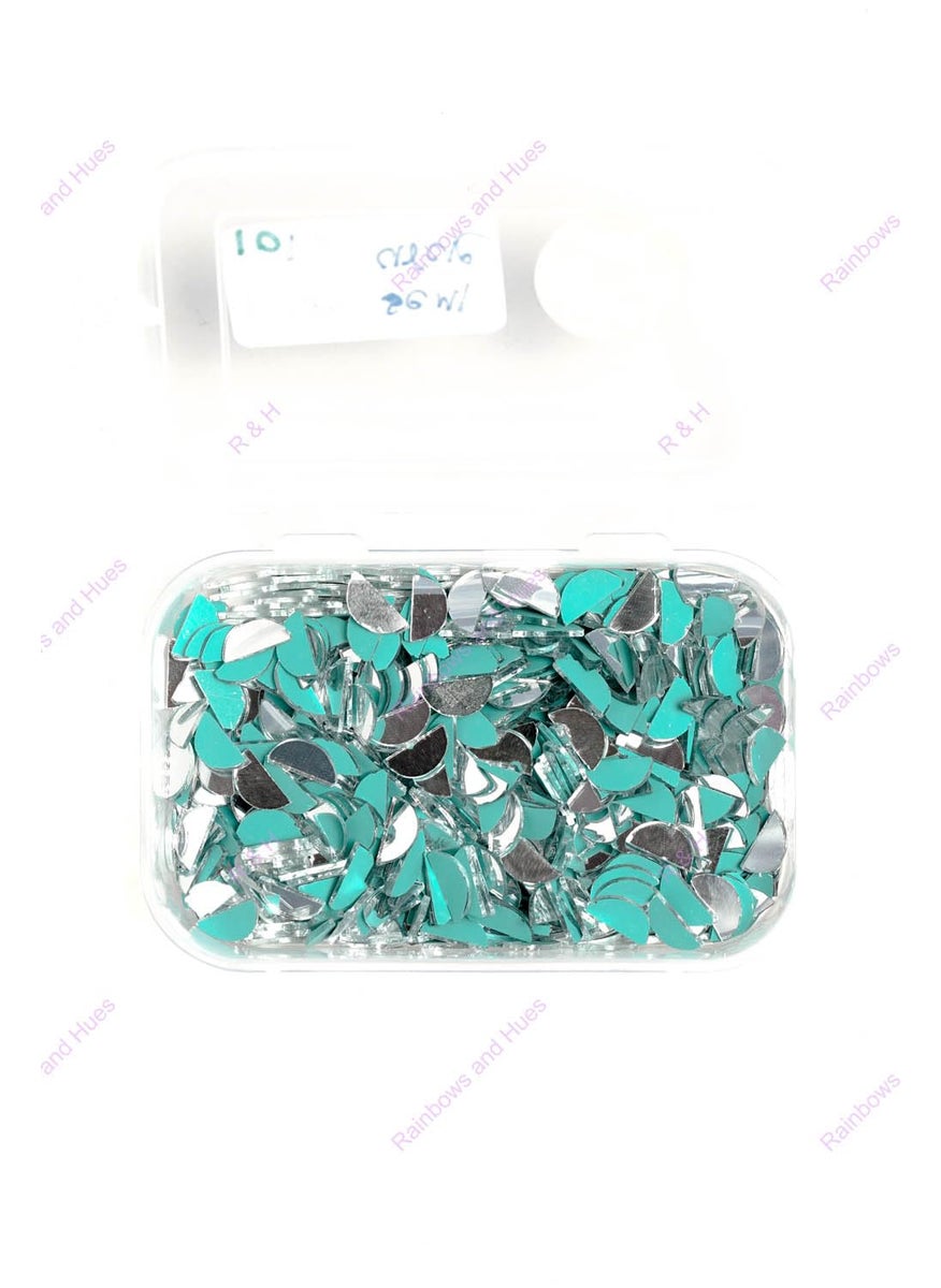 RH RH Craft Mirrors SEMI Circle Shape 100 Grams 400 Pcs Approx for LIPPAN Art Mirror Art MUD and Mirror Art Craft Mosaic Art Home Decorations ETC 1 CM  - Image 2