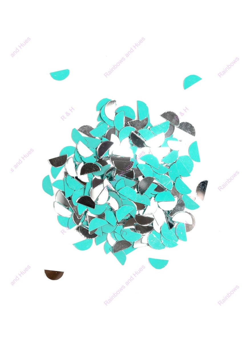 RH RH Craft Mirrors SEMI Circle Shape 100 Grams 400 Pcs Approx for LIPPAN Art Mirror Art MUD and Mirror Art Craft Mosaic Art Home Decorations ETC 1 CM  - Image 5