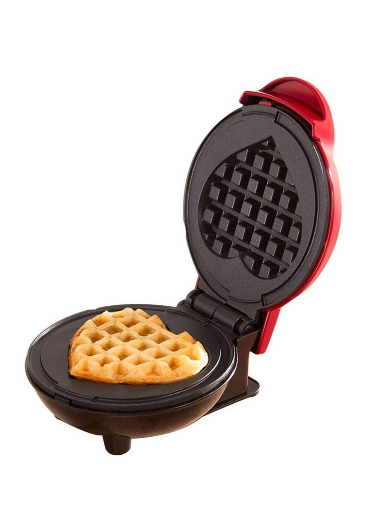Mini Waffle Maker for Breakfast, Snacks (Red) - Image 1