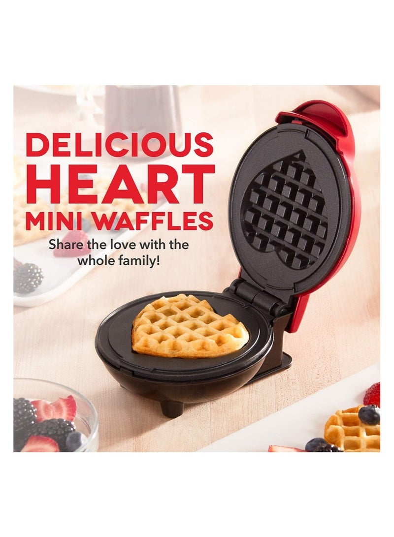 Mini Waffle Maker for Breakfast, Snacks (Red) - Image 4