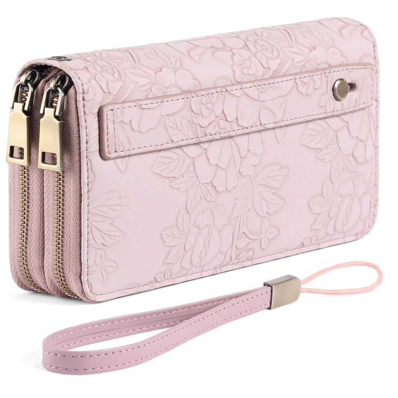 GAEKEAO Wallet for Women Clutch RFID Blocking Leather Wristlet Purse Large Capacity Credit Card Holder with Grip Hand Strap - Image 1