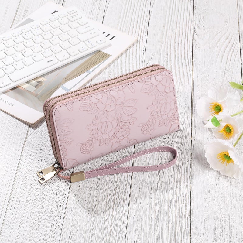 GAEKEAO Wallet for Women Clutch RFID Blocking Leather Wristlet Purse Large Capacity Credit Card Holder with Grip Hand Strap - Image 3