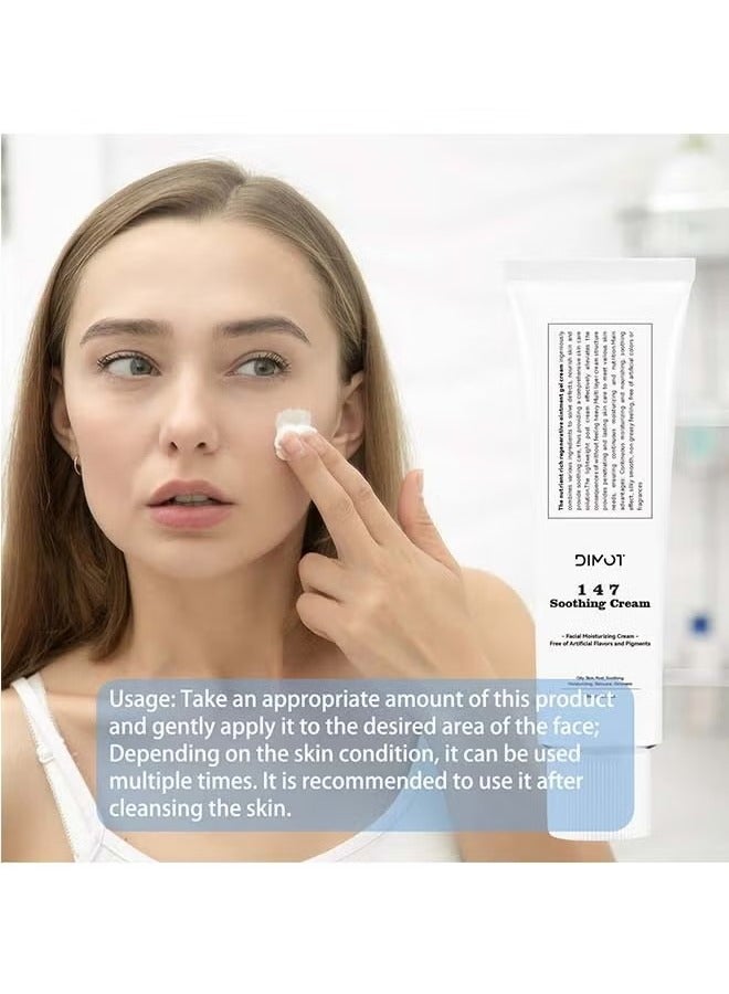 ديموت 147 مهدئا كريم ، كريم إصلاح الحاجز ، يوميا مرطب الوجه ، وتعزيز إصلاح البشرة الجافة والحساسة ، عيب مهدئا الرعاية ، وإصلاح حاجز الوجه ، ومناسبة لجميع أنواع البشرة - Image 2