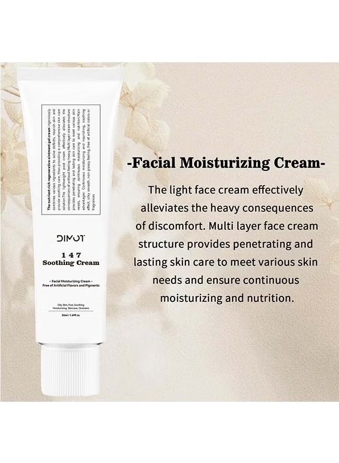 ديموت 147 مهدئا كريم ، كريم إصلاح الحاجز ، يوميا مرطب الوجه ، وتعزيز إصلاح البشرة الجافة والحساسة ، عيب مهدئا الرعاية ، وإصلاح حاجز الوجه ، ومناسبة لجميع أنواع البشرة - Image 3