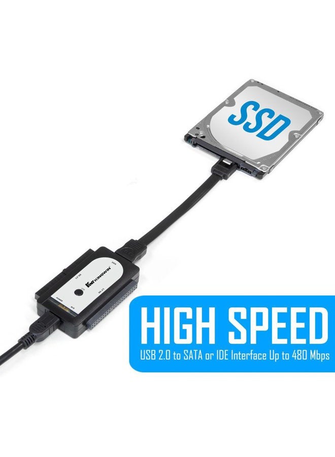 KingWin USI-2535 Universal USB 2.0 to SSD/SATA/IDE Adapter for 2.5 Inch, 3.5 Inch, 5.25 Inch Hard Drives with One Touch Back-Up, and Power Supply Included. Perfect Solution for Easily Access, Back Up, - Image 4