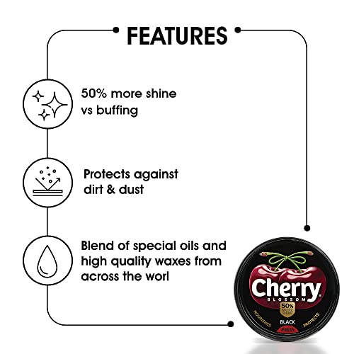 Cherry Blossom Wax Polish Black 40 gm (Pack of 3) - Image 2