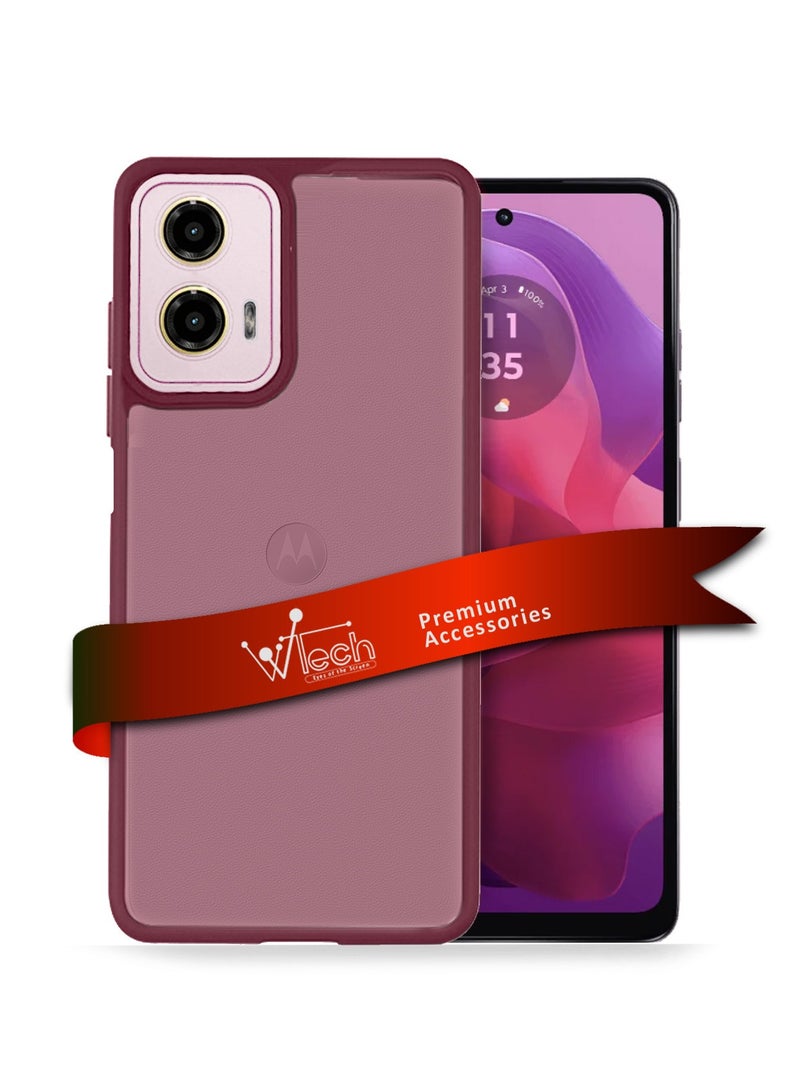Wtech Hybrid Silicone With Translucent Back Protective Lens Sheild Case Cover For Motorola Moto G24 4G Fuchia Rose - Image 1