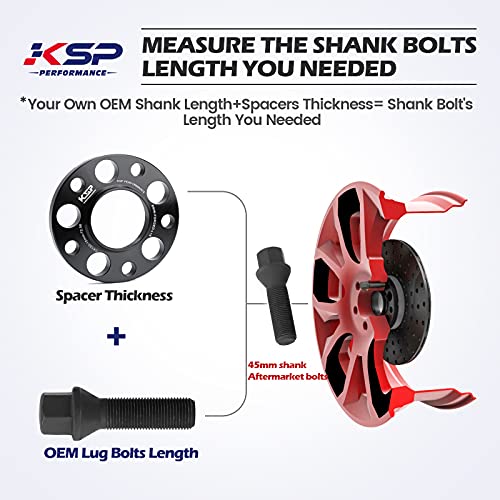 KSP PERFORMANCE KSP M14x1.25 Lug Bolts for I3 I8 M2 M4 F80 X2 X4 X6, Conical Seat Extended 40mm Shank HEX 17mm Black Dacromet Studs Compatible with BMW, Package of 5PCS - Image 5