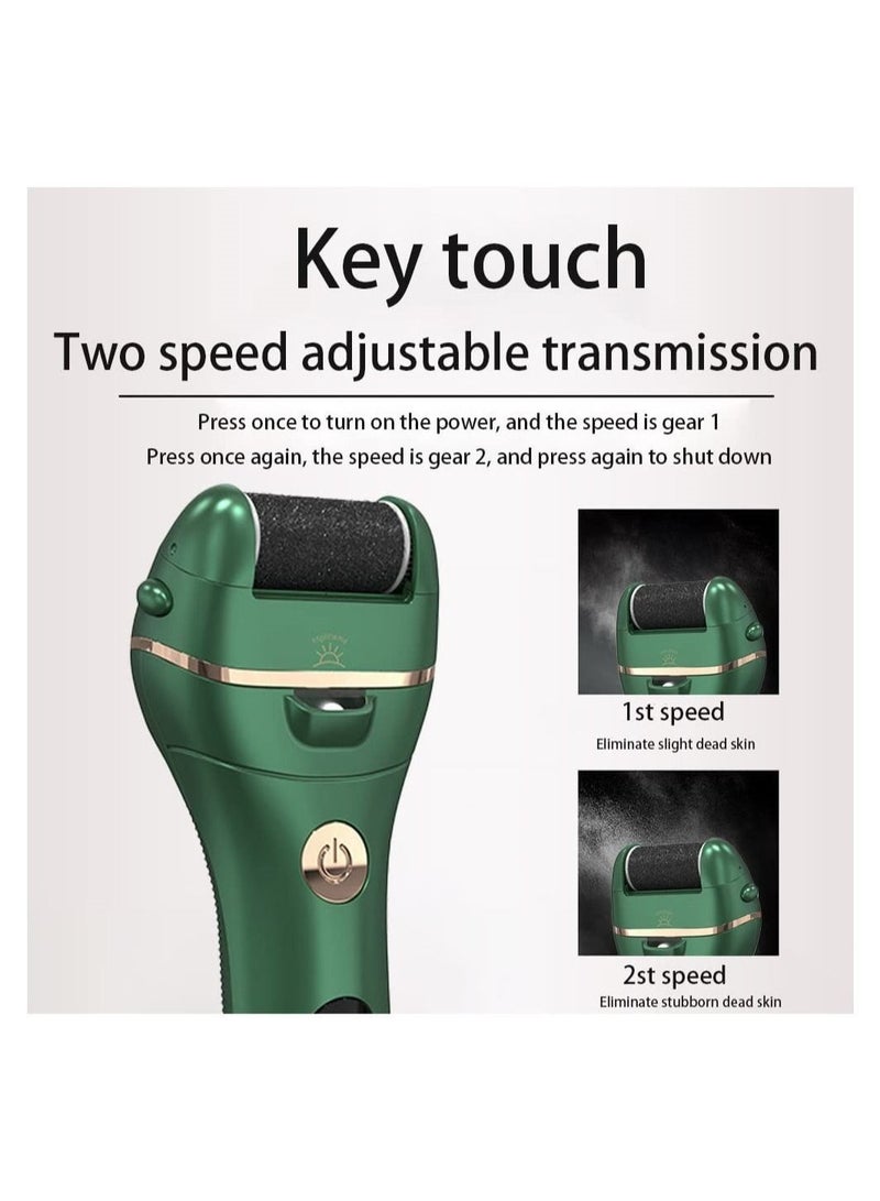 Y&D Electronic Foot File, Electric Callus Remover for Feet Rechargeable Digital Display, Pro Pedi Care Perfect Dead, Hard Cracked Dry Skin, Battery with 2 Roller Heads, Speed  - Image 4
