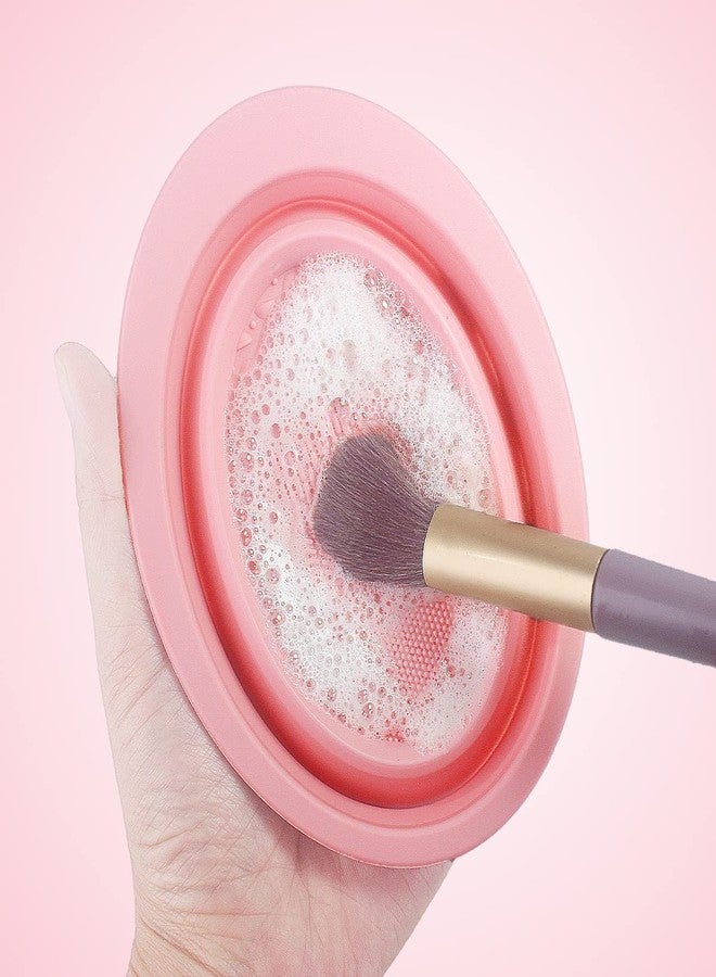Fixily Makeup Brush Cleaning Mat/Bowl, Soft and Durable Silicone Cosmetic Cleaner Pad, Foldable Portable Washing Tool Scrubber with 4 Textures (Multicolour) (2) - Image 2