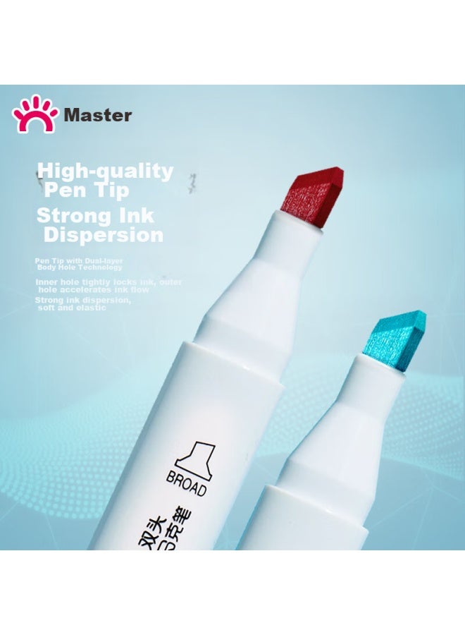 جراسب Master علامات 96-color ثنائية الطرف سريعة الجفاف للكحول، أقلام مائية زيتية برميل ثلاثي للطلاب، أقلام رسوم أنمي جرافيتي Gmm509-96 - Image 4