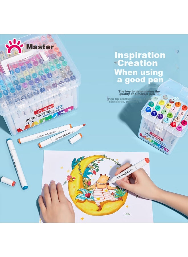 جراسب Master علامات 96-color ثنائية الطرف سريعة الجفاف للكحول، أقلام مائية زيتية برميل ثلاثي للطلاب، أقلام رسوم أنمي جرافيتي Gmm509-96 - Image 5