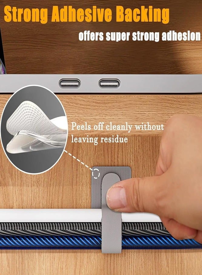 BELLSBERRY 50 قطعة من روابط الكابلات ذاتية اللصق قابلة لإعادة الاستخدام لإدارة الأسلاك - Image 3