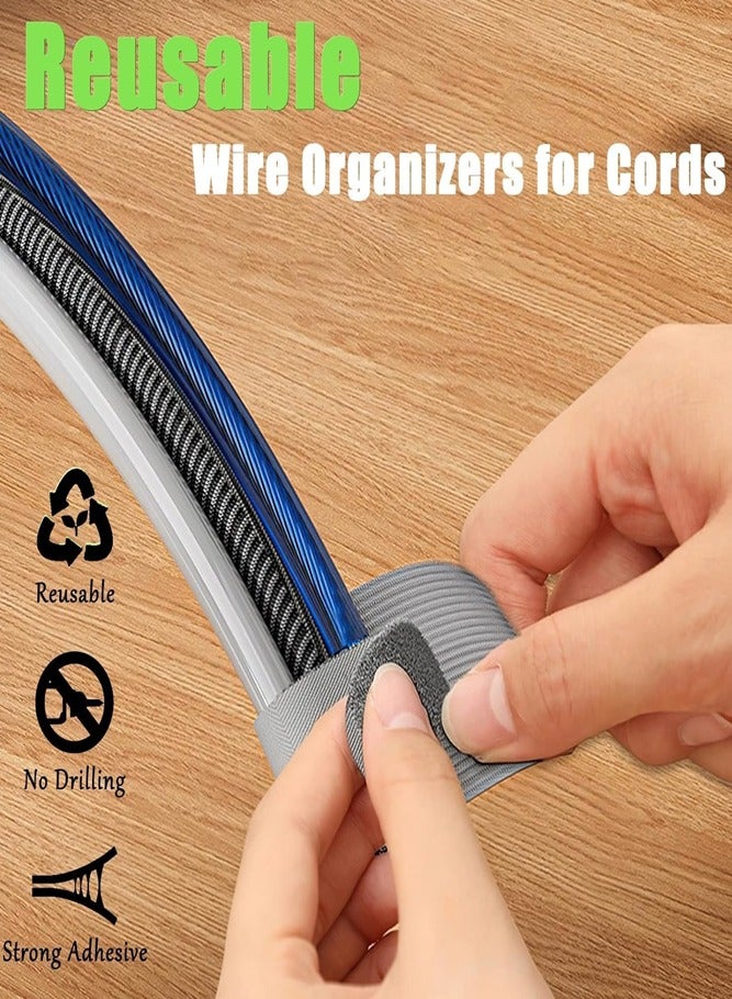 BELLSBERRY 50 قطعة من روابط الكابلات ذاتية اللصق قابلة لإعادة الاستخدام لإدارة الأسلاك - Image 4