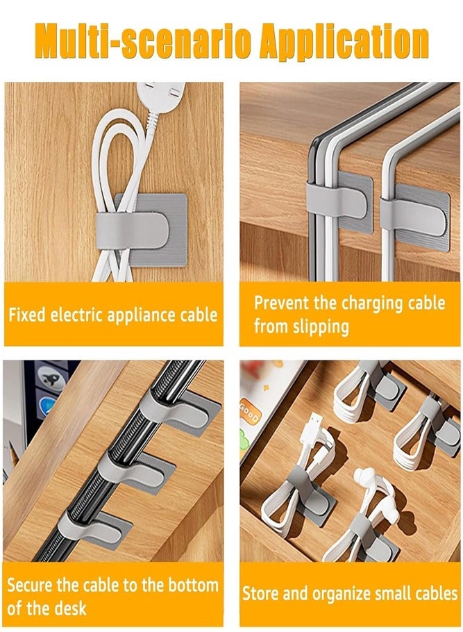 BELLSBERRY 50 قطعة من روابط الكابلات ذاتية اللصق قابلة لإعادة الاستخدام لإدارة الأسلاك - Image 5