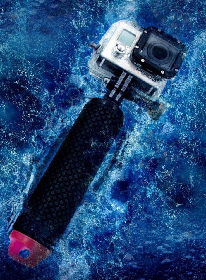 AROAQ Waterproof Floating Hand Grip Compatible with GoPro Hero 12 11 10 9 8 7 6 5 4 3+ 2 1 Session Black Silver Camera Handler & Handle Mount Accessories Kit for Water Sport and Action Cameras (PINK)  - Image 2