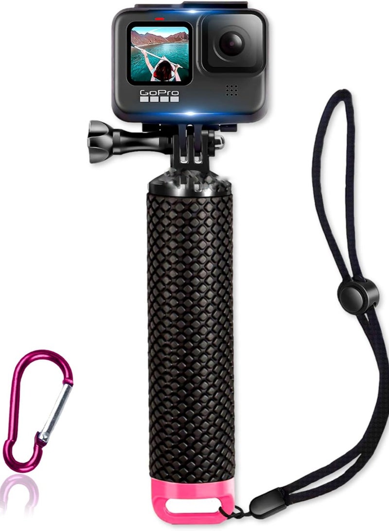 AROAQ Waterproof Floating Hand Grip Compatible with GoPro Hero 12 11 10 9 8 7 6 5 4 3+ 2 1 Session Black Silver Camera Handler & Handle Mount Accessories Kit for Water Sport and Action Cameras (PINK)  - Image 1