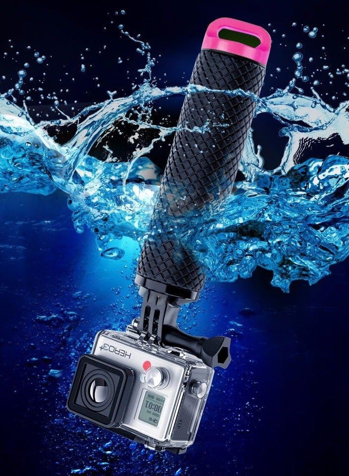 AROAQ Waterproof Floating Hand Grip Compatible with GoPro Hero 12 11 10 9 8 7 6 5 4 3+ 2 1 Session Black Silver Camera Handler & Handle Mount Accessories Kit for Water Sport and Action Cameras (PINK)  - Image 3