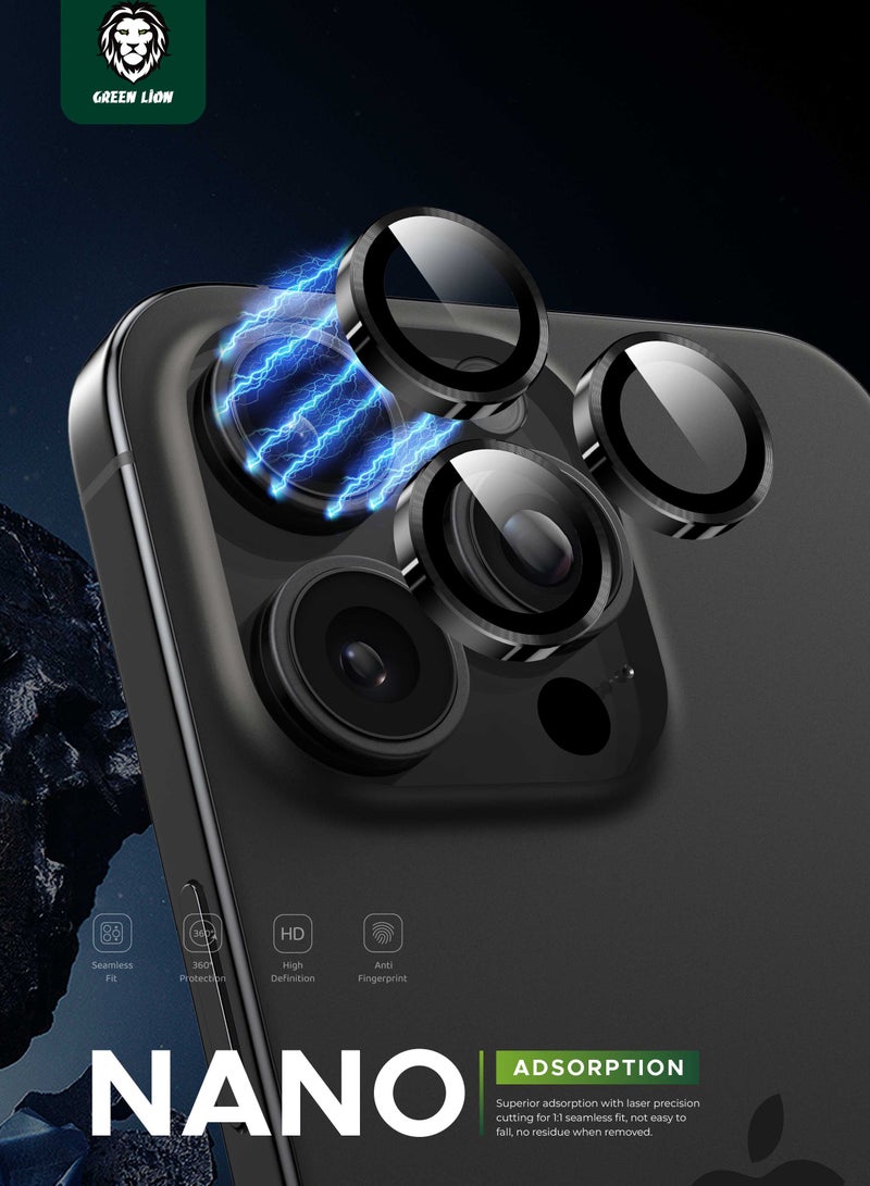 Classic Camera Lens for iPhone 15 Pro / 15 Pro Max /Anti Reflective/Anti Fingerprint/Scratch Resistant- Titanium