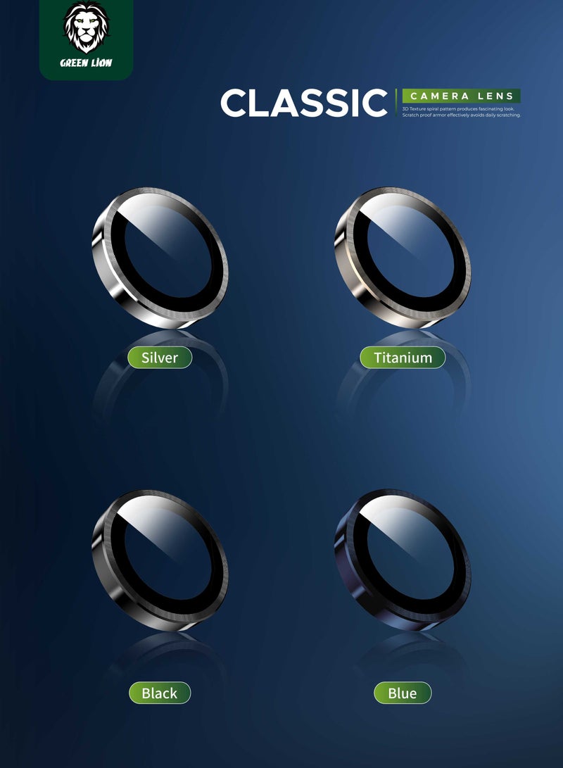 Classic Camera Lens for iPhone 15 Pro / 15 Pro Max /Anti Reflective/Anti Fingerprint/Scratch Resistant- Titanium