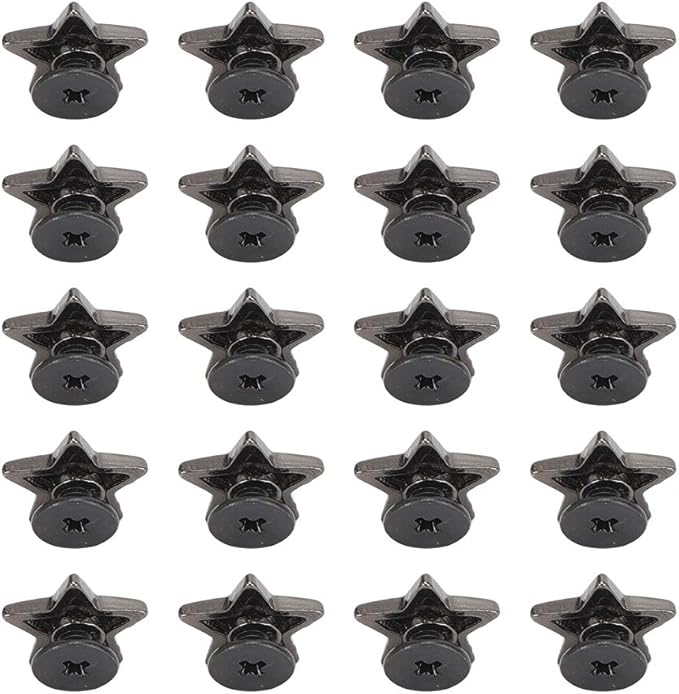 Shiny Star Shape Rivet Stud Buttons Zinc Alloy DIY Clothes Shoes Fashion Accessories 20 Pieces - Image 1