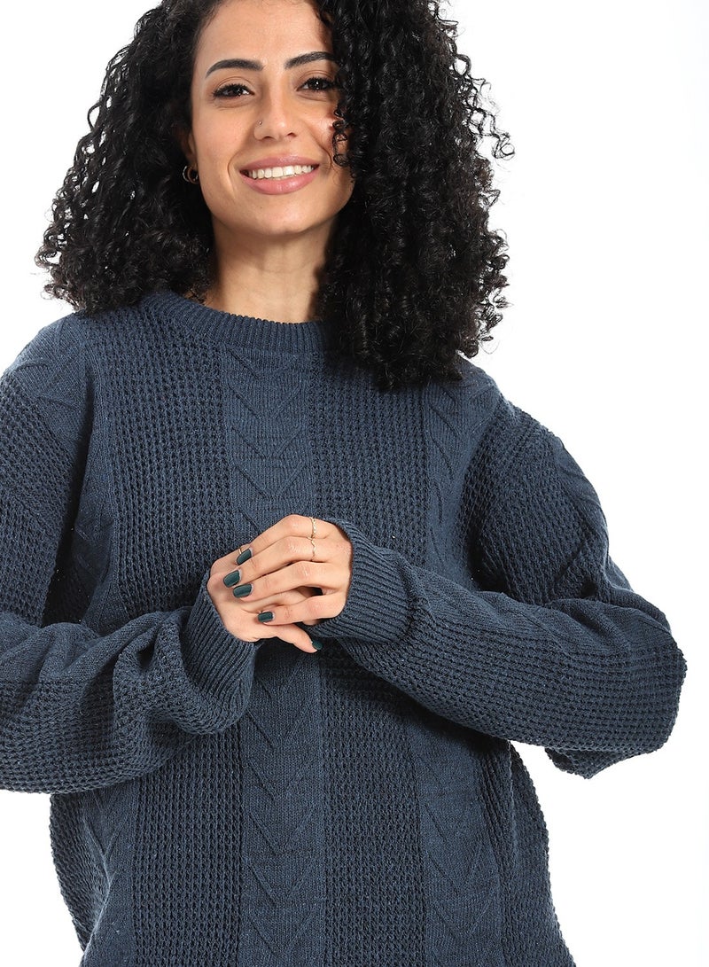 سيزار بلوفر صوف حريمي طويل مزود بتصمميات متعددة - Image 5