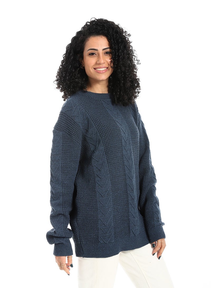 سيزار بلوفر صوف حريمي طويل مزود بتصمميات متعددة - Image 3