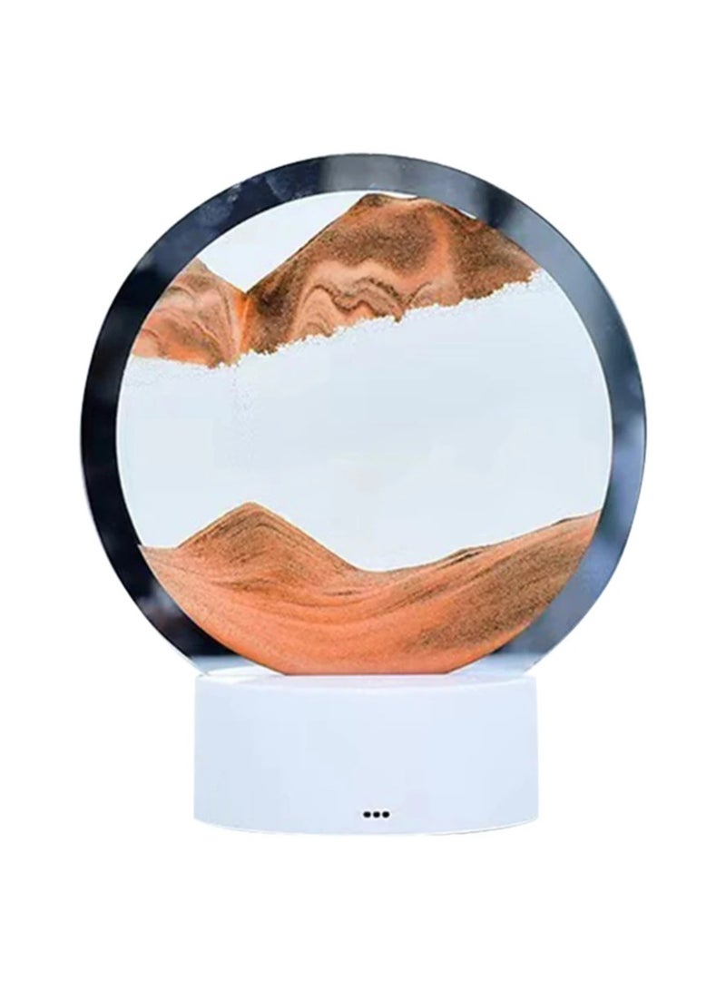 DubaiGallery Moving Sand Art Picture Round Glass 3D Deep Sea Sandscape in Motion Display Flowing Sand Frame, Children's Large Desktop Art Toys, Home & Office Desktop Decorations - Image 1