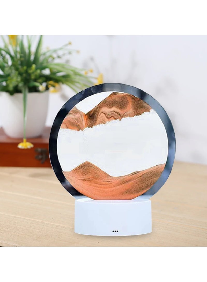 DubaiGallery Moving Sand Art Picture Round Glass 3D Deep Sea Sandscape in Motion Display Flowing Sand Frame, Children's Large Desktop Art Toys, Home & Office Desktop Decorations - Image 2