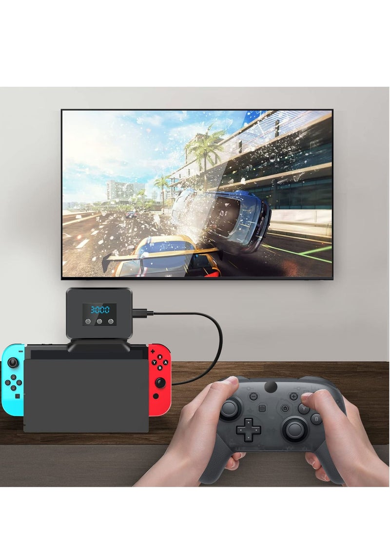 Excefore - Switch Cooling Fan, Fan for Nintendo Switch, Dock Set Temperature Display Cooler NS Original Docking Station, Adjustable Speed, USB Powered, Integrated Cable - Image 1
