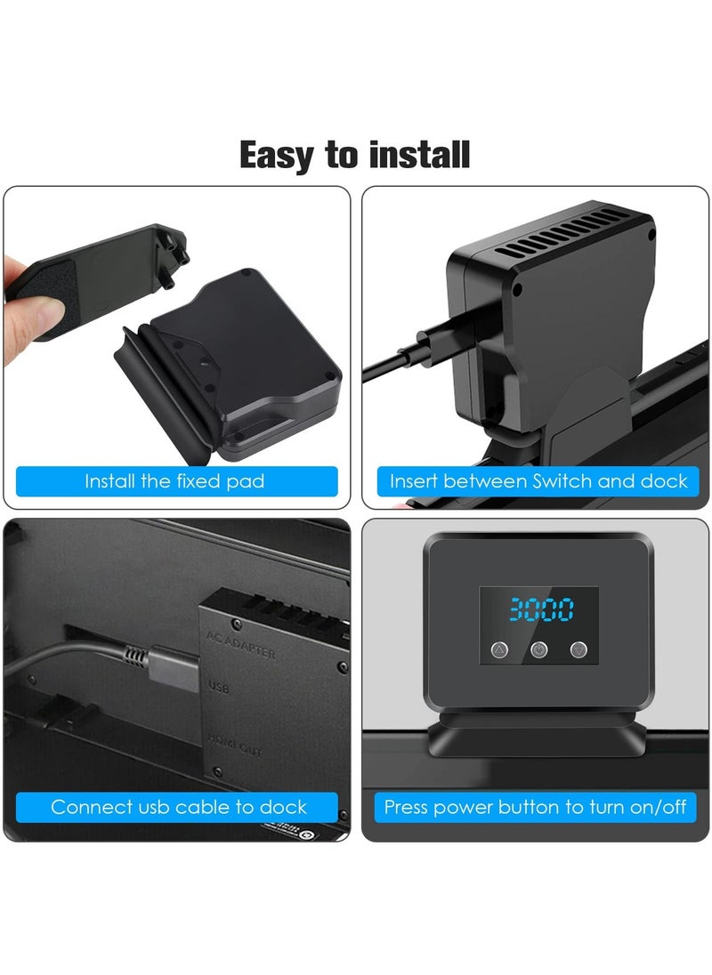 Excefore - Switch Cooling Fan, Fan for Nintendo Switch, Dock Set Temperature Display Cooler NS Original Docking Station, Adjustable Speed, USB Powered, Integrated Cable - Image 1