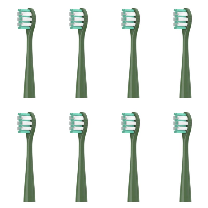 Showsee Replacement Electric Toothbrush Heads, Soft Bristles for ShowSee D1/d2/d3, 8 Pack, Green - Image 1