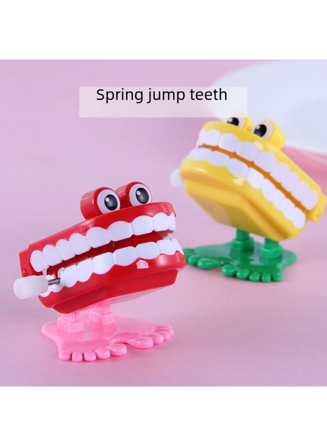 Jumping Teeth Coil Winding Toy Jumping Teeth Ghost Teeth Vampire Halloween Gift Winding Toy-Color:Rotating Top Hat Smile - Image 2