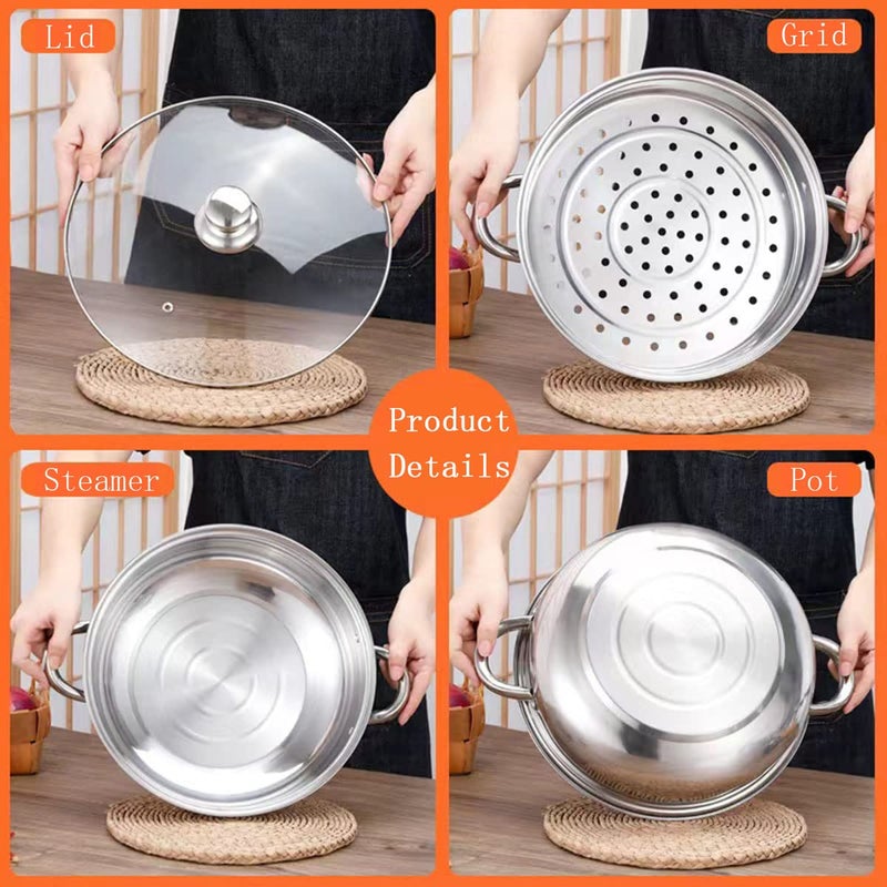 LCPUD Steamer for Cooking, 5.0 Quarts Stainless Steel Steamer Pot, 2-Tier Food Steam Pots with Lid for Cooking Vegetables, Seafood, Soups, Stews and Pasta, 11 x 6.1 inch - Image 4