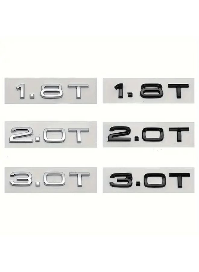 شعار ABS ثلاثي الأبعاد أسود 2.0T لـ Audi A3 A4 A5 A6 A7 A8 Q2 Q3 Q5 Q7 Q8 صندوق الأمتعة - Image 2