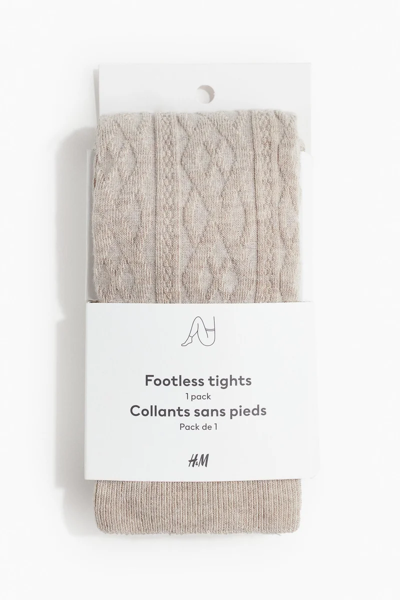 H&M Cable-knit footless tights