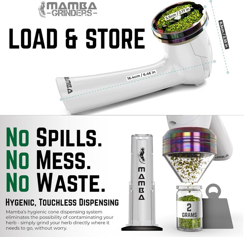 Mamba طاحونة الأعشاب الكهربائية USB 2 جرام بيضاء XL - Image 3