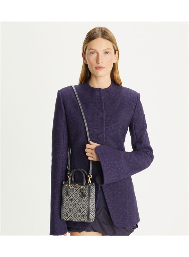 Tory Burch Mini T Monogram Tote Bag Tory Navy - Image 3