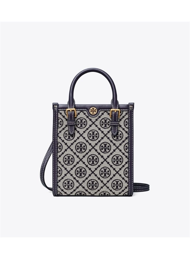 Tory Burch Mini T Monogram Tote Bag Tory Navy - Image 1