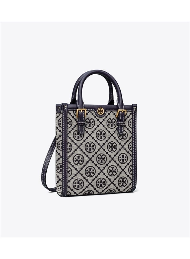 Tory Burch Mini T Monogram Tote Bag Tory Navy - Image 2