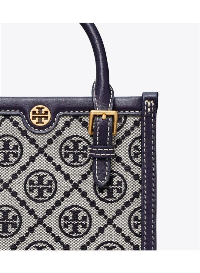 Tory Burch Mini T Monogram Tote Bag Tory Navy - Image 4