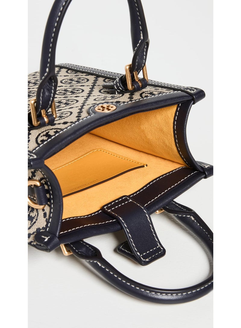 Tory Burch Mini T Monogram Tote Bag Tory Navy - Image 5