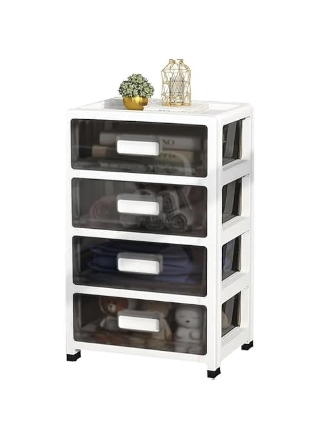 هوكور خزانة ادراج بلاستيكية من بايبي، حاويات ادراج مقاومة للماء لتخزين الالعاب والملابس في غرفة النوم والحمام والمطبخ (4 طبقات) - Image 1