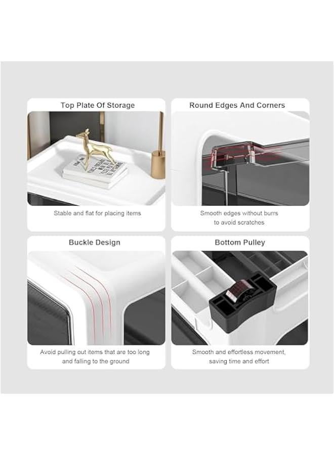 هوكور خزانة ادراج بلاستيكية من بايبي، حاويات ادراج مقاومة للماء لتخزين الالعاب والملابس في غرفة النوم والحمام والمطبخ (4 طبقات) - Image 4