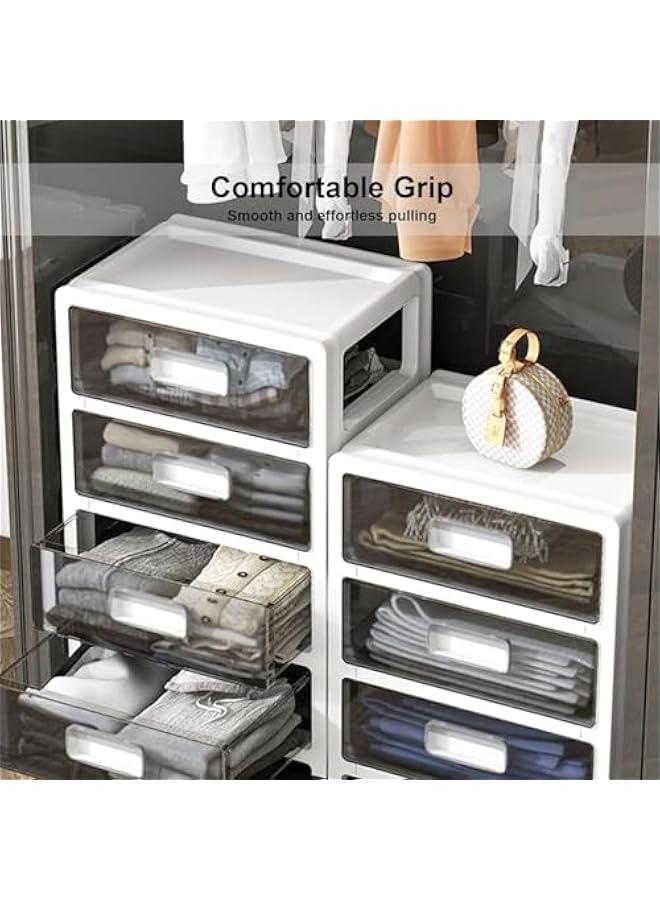 هوكور خزانة ادراج بلاستيكية من بايبي، حاويات ادراج مقاومة للماء لتخزين الالعاب والملابس في غرفة النوم والحمام والمطبخ (4 طبقات) - Image 5